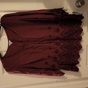 Sonoma Maroon Blouse sz 1X